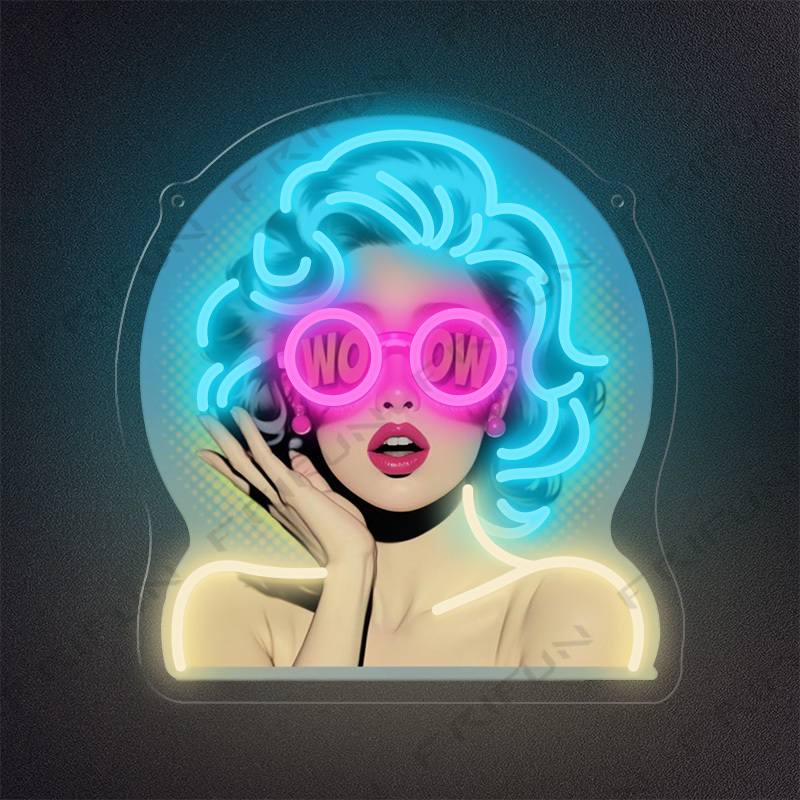 Commercial Wall Printing - Letrero Luminoso WOW Curl Girl con
