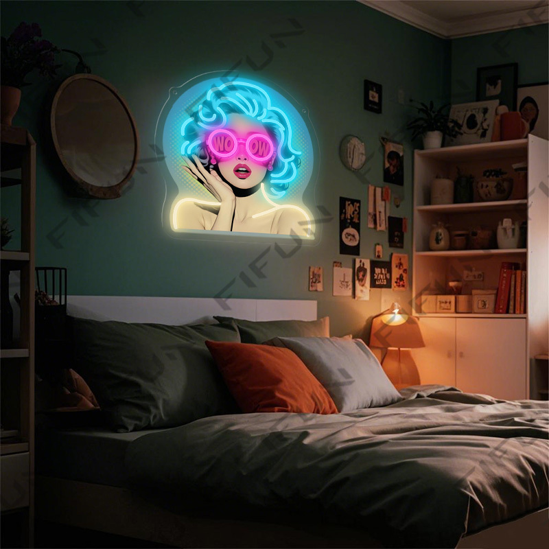 Letrero Luminoso WOW Curl Girl - Commercial Wall Printing reseña y precio